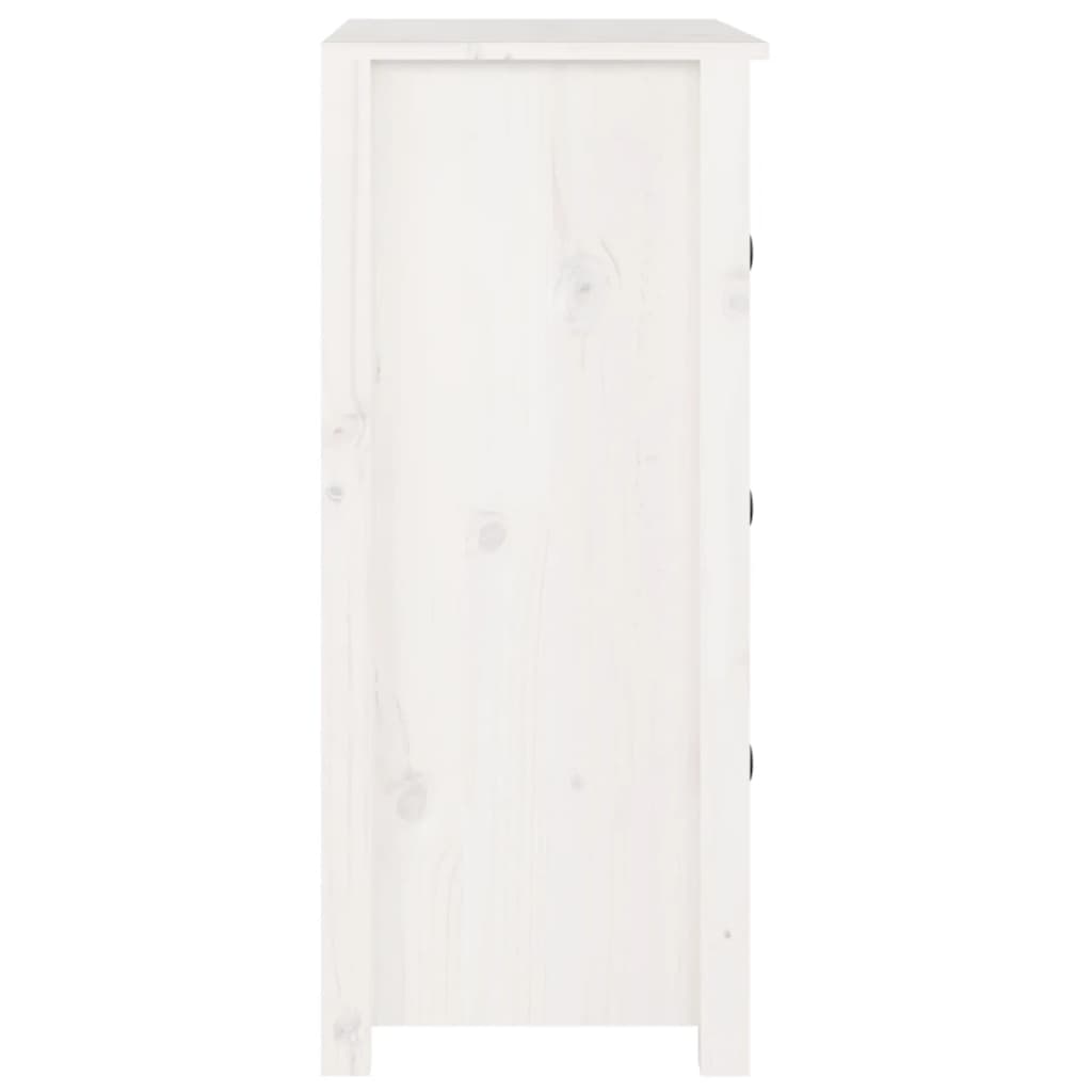 Credenza Bianca 70x35x80 cm in Legno Massello di Pino - homemem39
