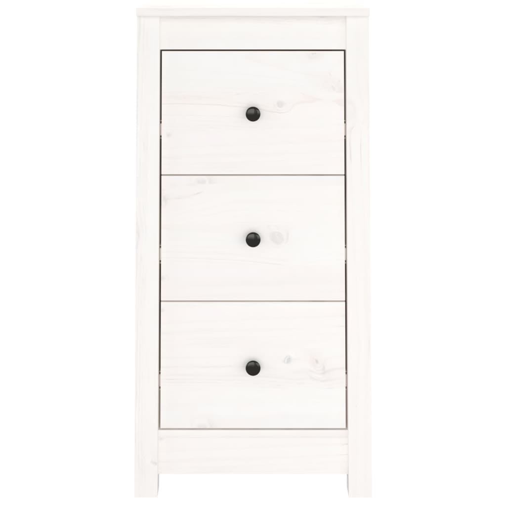 Credenze 2 pz Bianche 40x35x80 cm in Legno Massello di Pino - homemem39