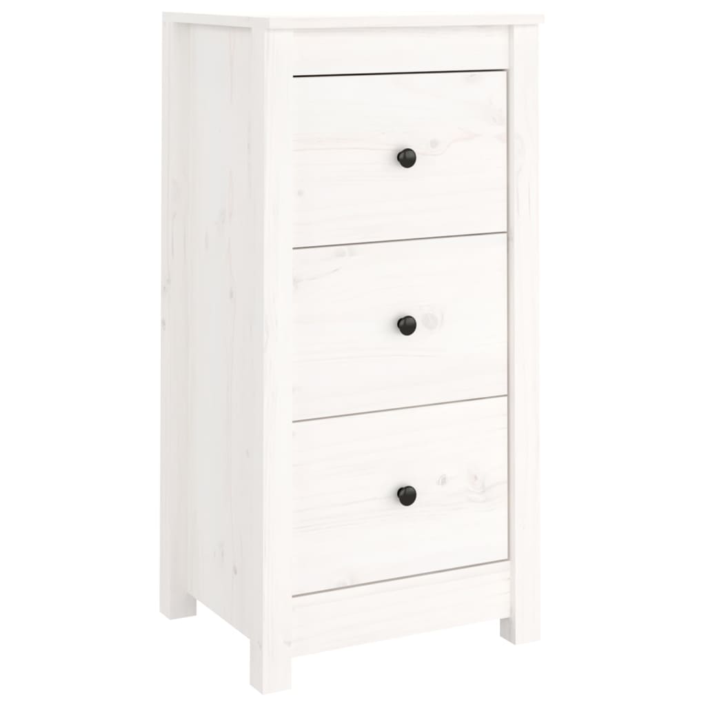 Credenze 2 pz Bianche 40x35x80 cm in Legno Massello di Pino - homemem39