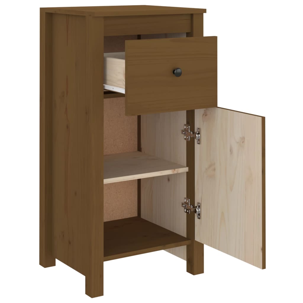 Credenza Marrone Ambrato 40x35x80 cm in Legno Massello di Pino - homemem39