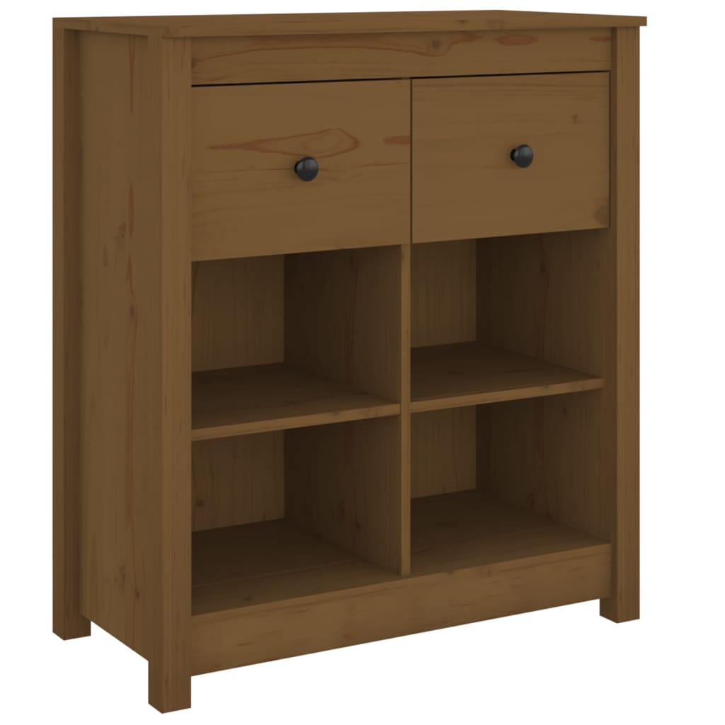 Credenza Marrone 70x35x80 cm in Legno Massello di Pino - homemem39