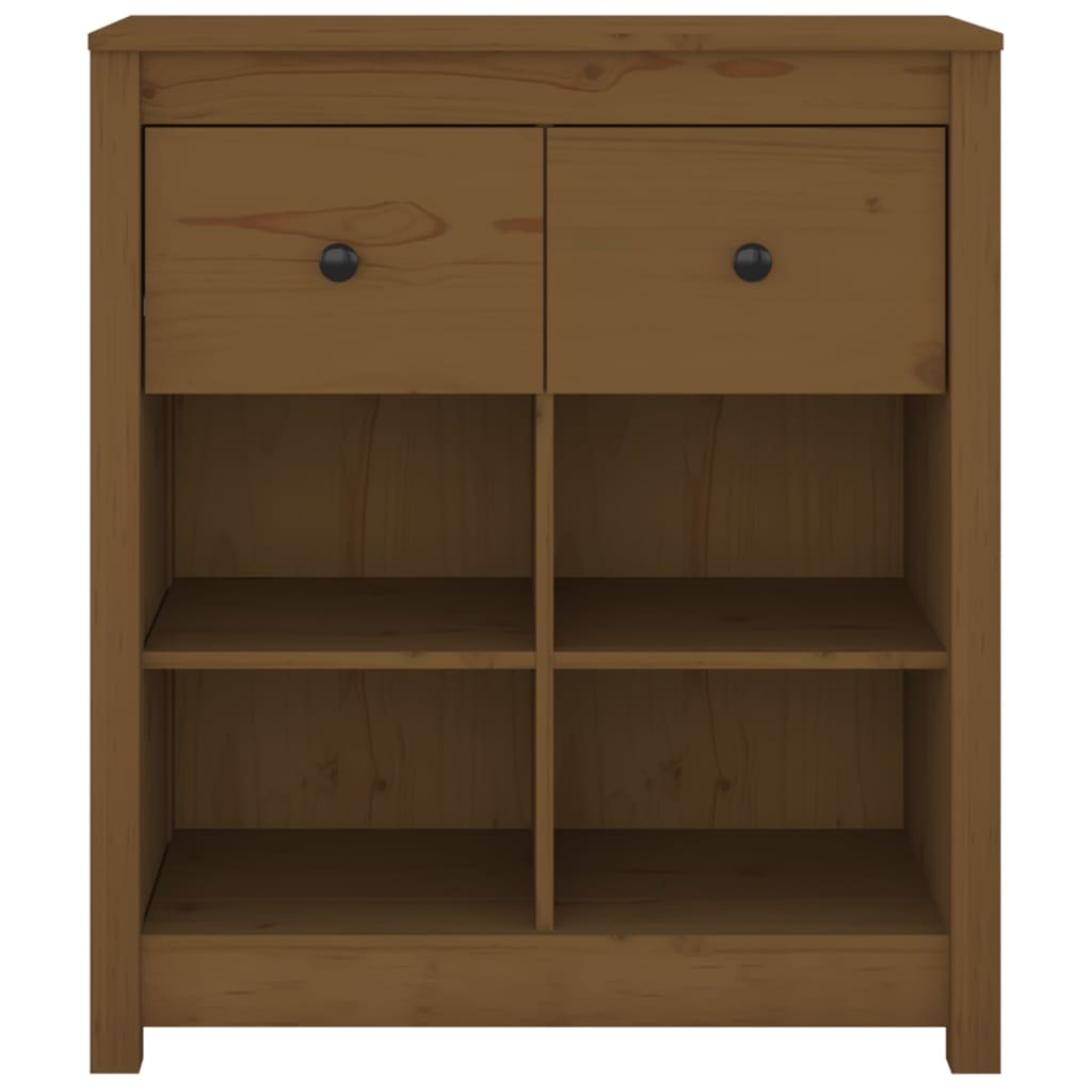 Credenza Marrone 70x35x80 cm in Legno Massello di Pino - homemem39