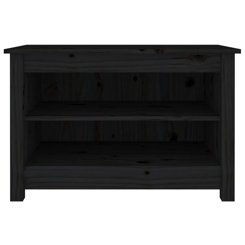Scarpiera Nera 70x38x45,5 cm in Legno Massello di Pino - homemem39