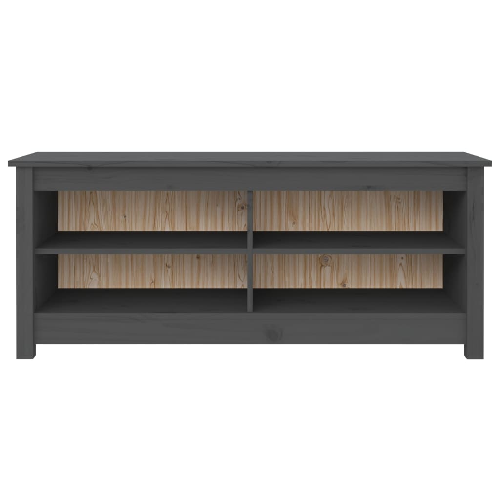 Scarpiera Grigia 110x38x45,5 cm in Legno Massello di Pino - homemem39