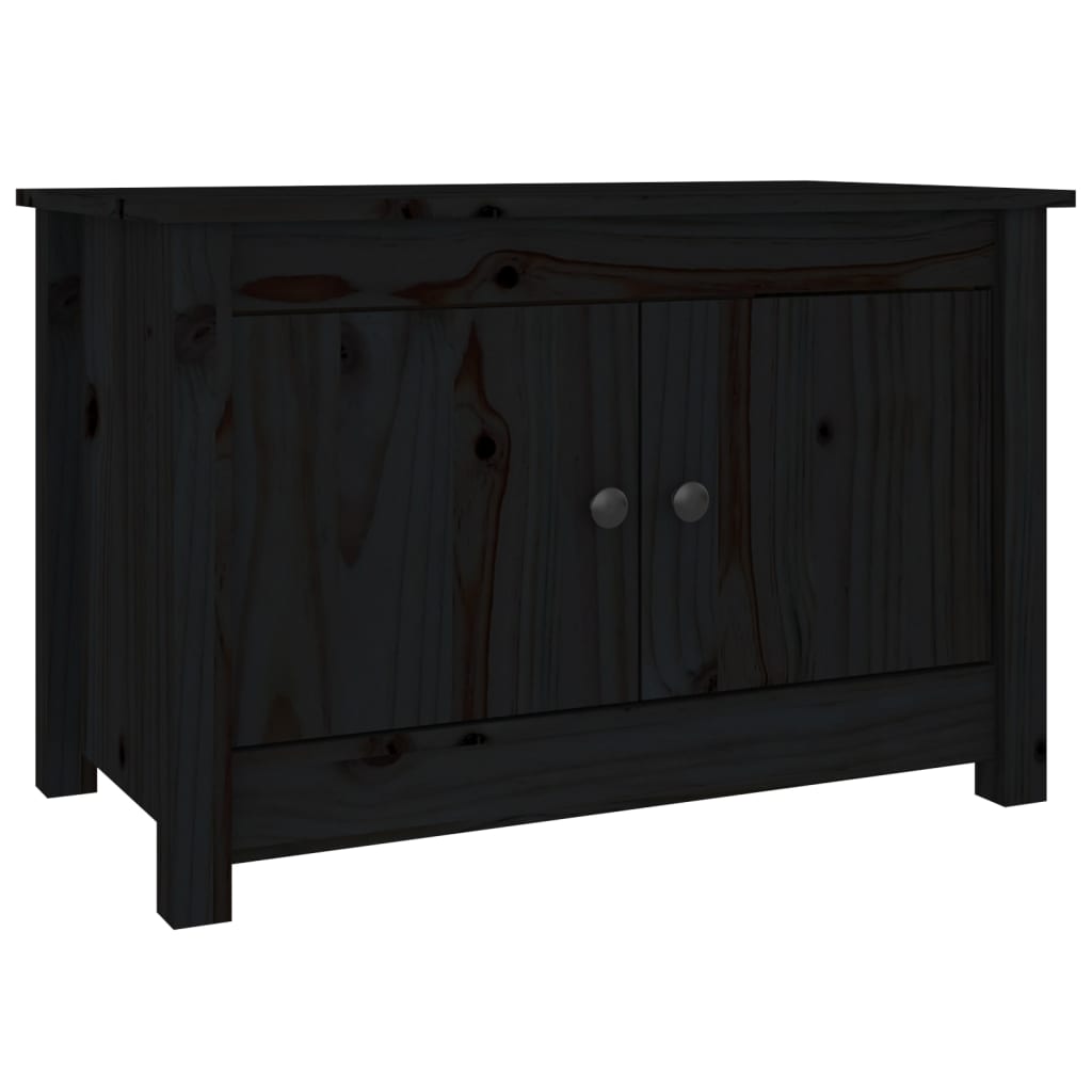 Scarpiera Nera 70x38x45,5 cm in Legno Massello di Pino - homemem39
