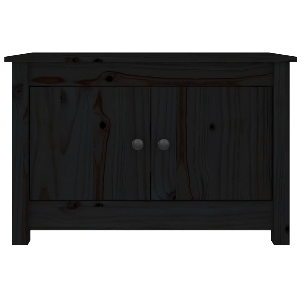 Scarpiera Nera 70x38x45,5 cm in Legno Massello di Pino - homemem39