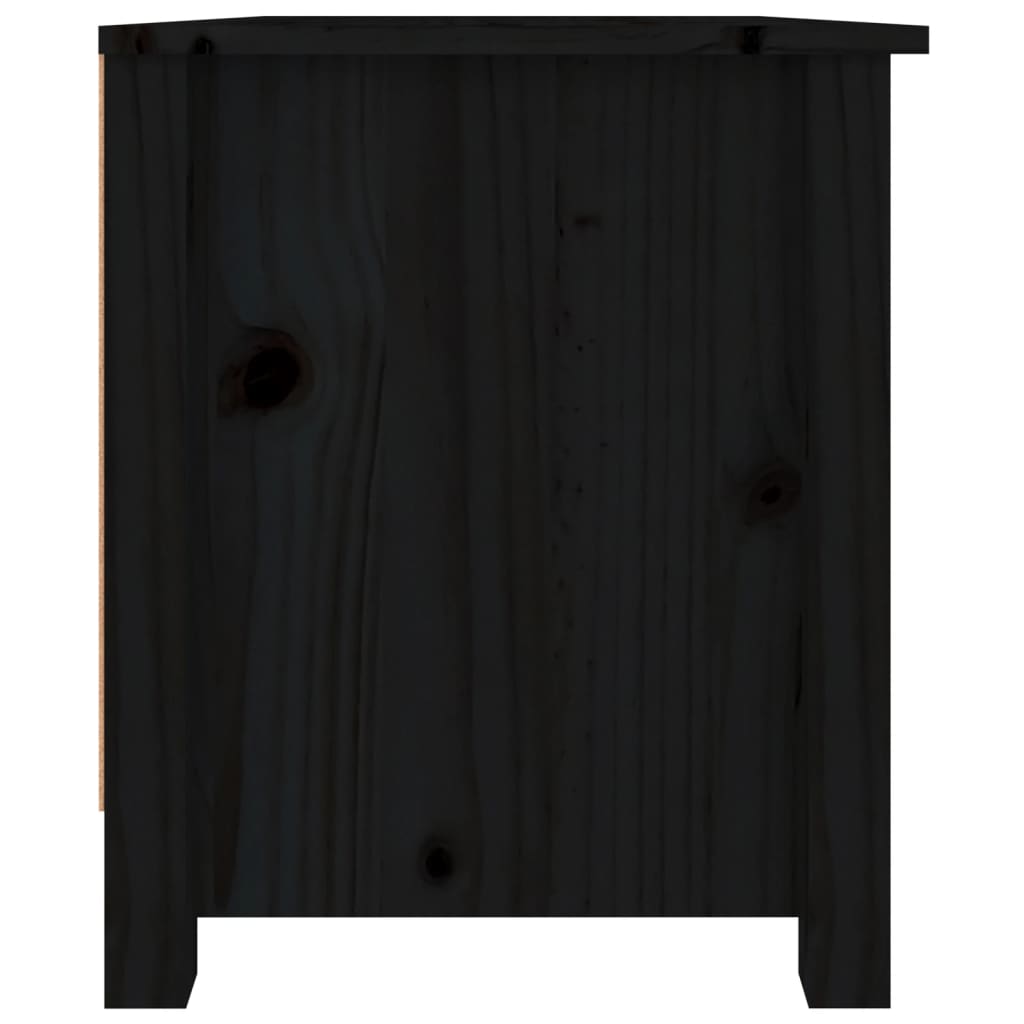 Scarpiera Nera 70x38x45,5 cm in Legno Massello di Pino - homemem39