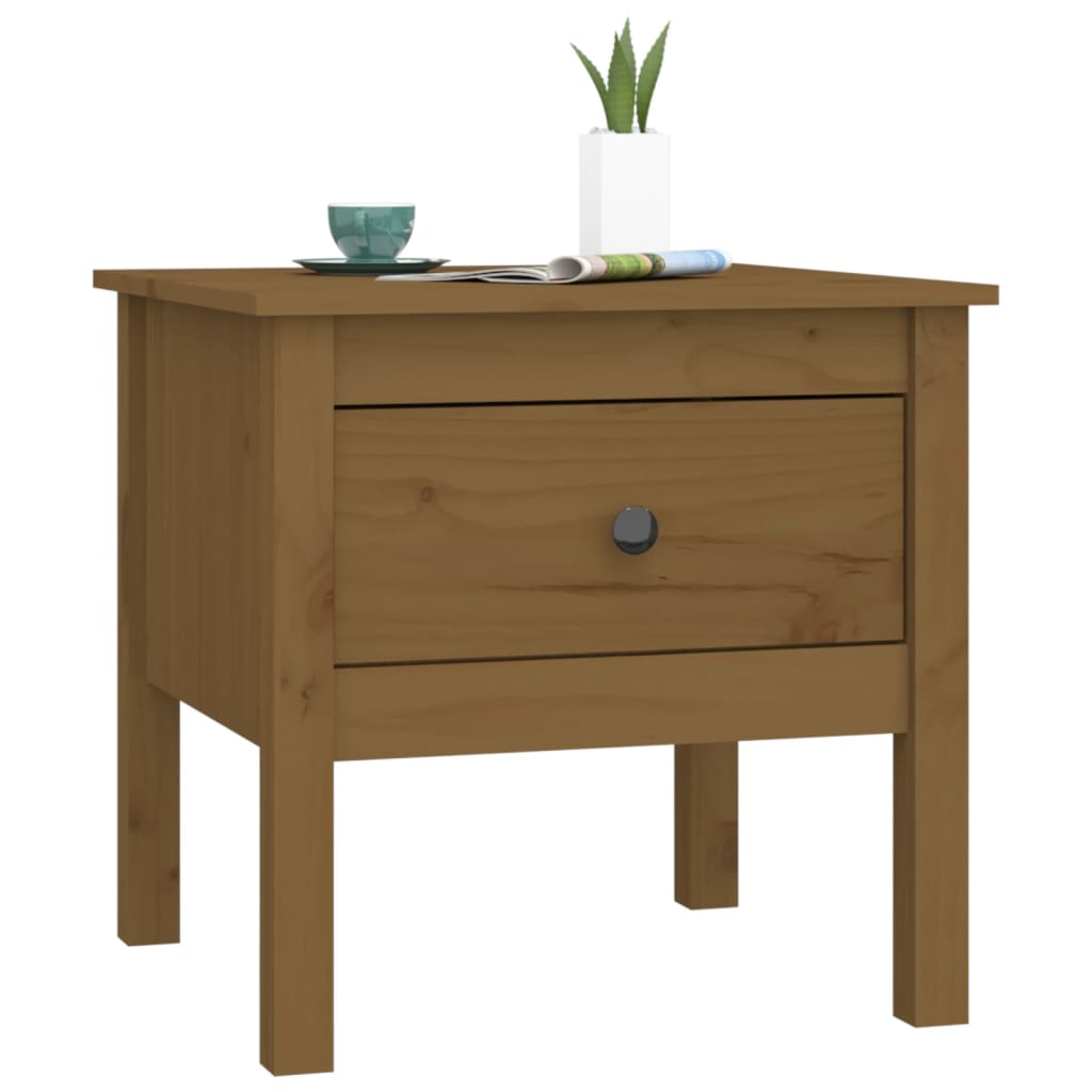 Tavolini 2 pz Marrone Ambrato 50x50x49cm Legno Massello di Pino - homemem39
