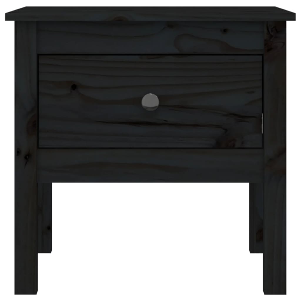 Coffee tables 2 pcs Black 50x50x49 cm in Solid Pine Wood
