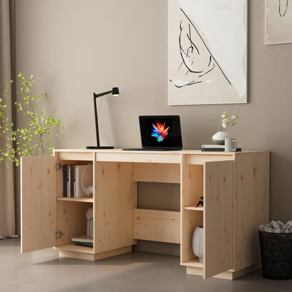 Scrivania 140x50x75 cm in Legno Massello di Pino - homemem39