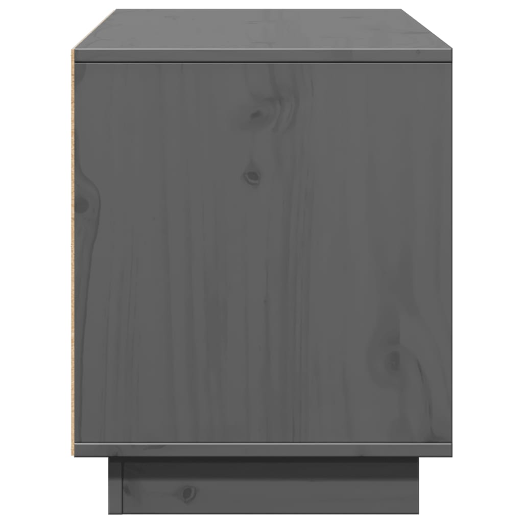 Mobile Porta TV Grigio 110,5x35x44 cm in Legno Massello di Pino - homemem39