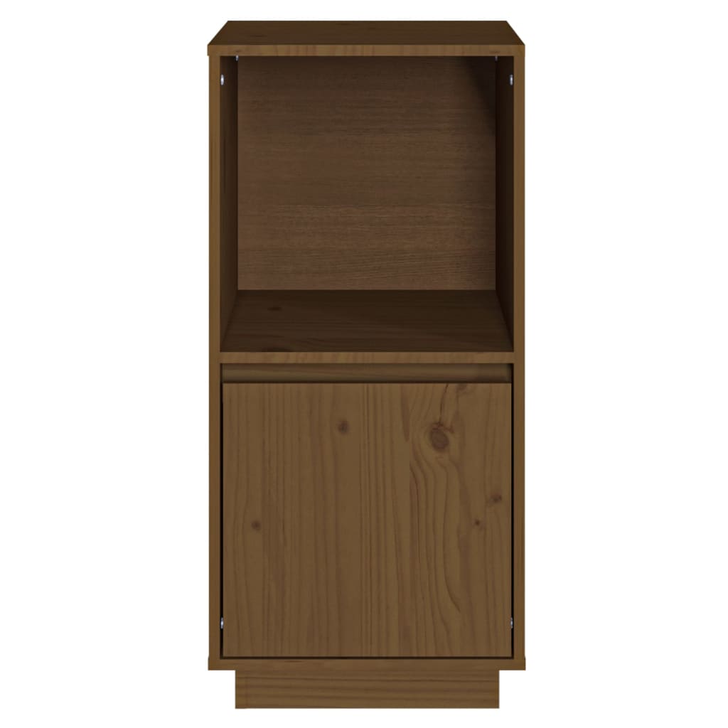 Credenza Marrone Ambrato 38x35x80 cm in Legno Massello di Pino - homemem39
