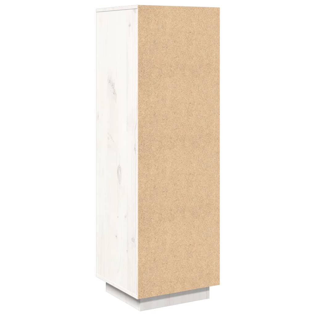 Credenza Bianca 38x35x117 cm in Legno Massello di Pino - homemem39