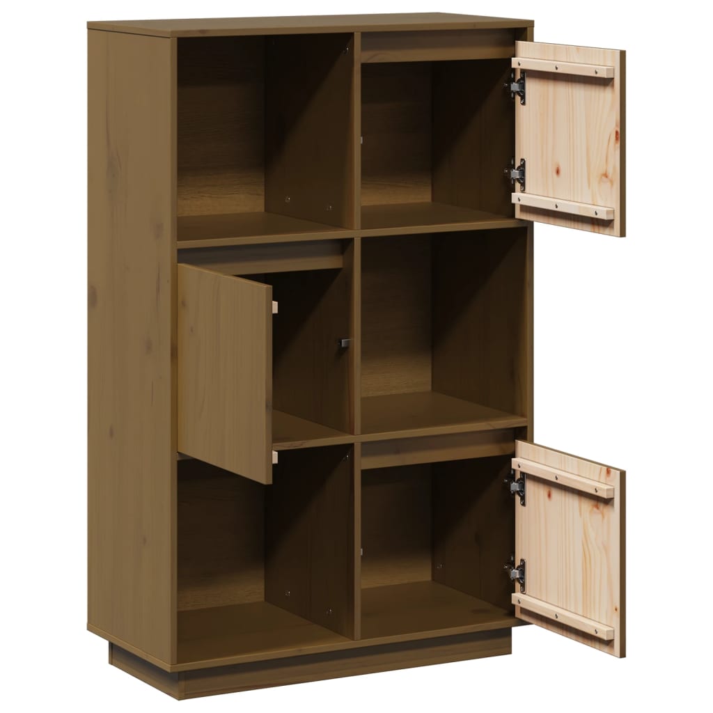 Credenza Marrone Ambrato 74x35x117 cm in Legno Massello di Pino