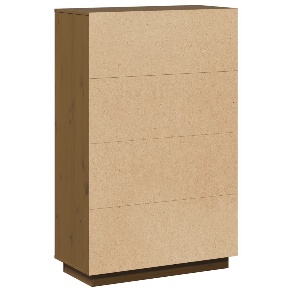 Credenza Marrone Ambrato 74x35x117 cm in Legno Massello di Pino