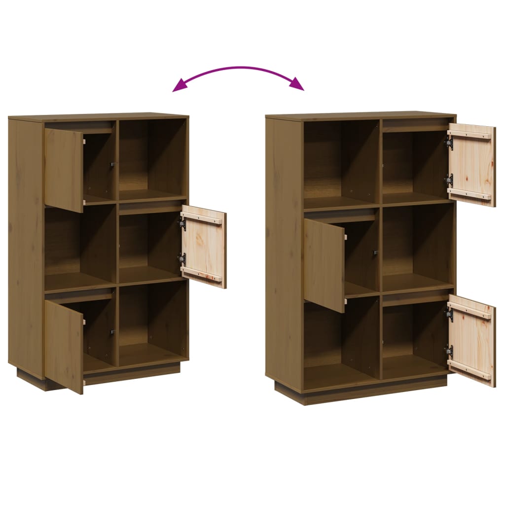 Credenza Marrone Ambrato 74x35x117 cm in Legno Massello di Pino