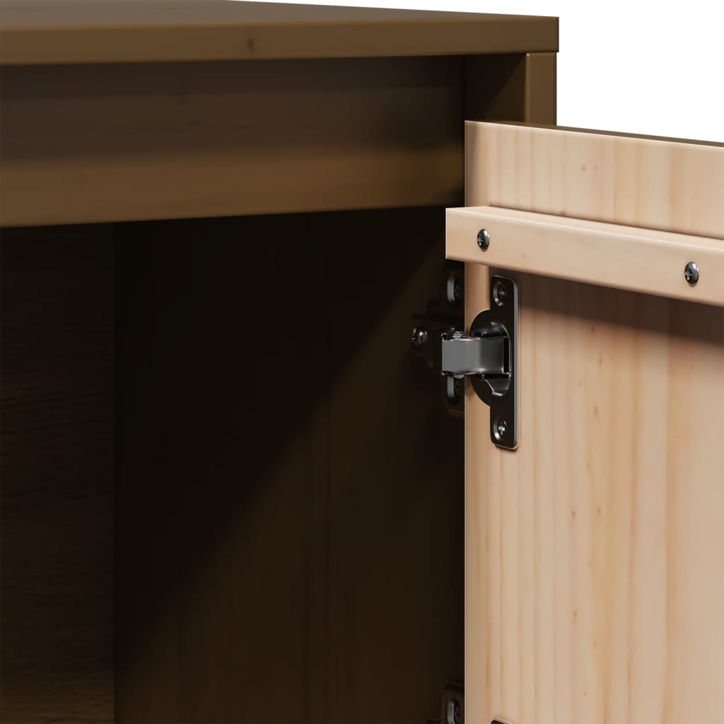 Credenza Marrone Ambrato 74x35x117 cm in Legno Massello di Pino