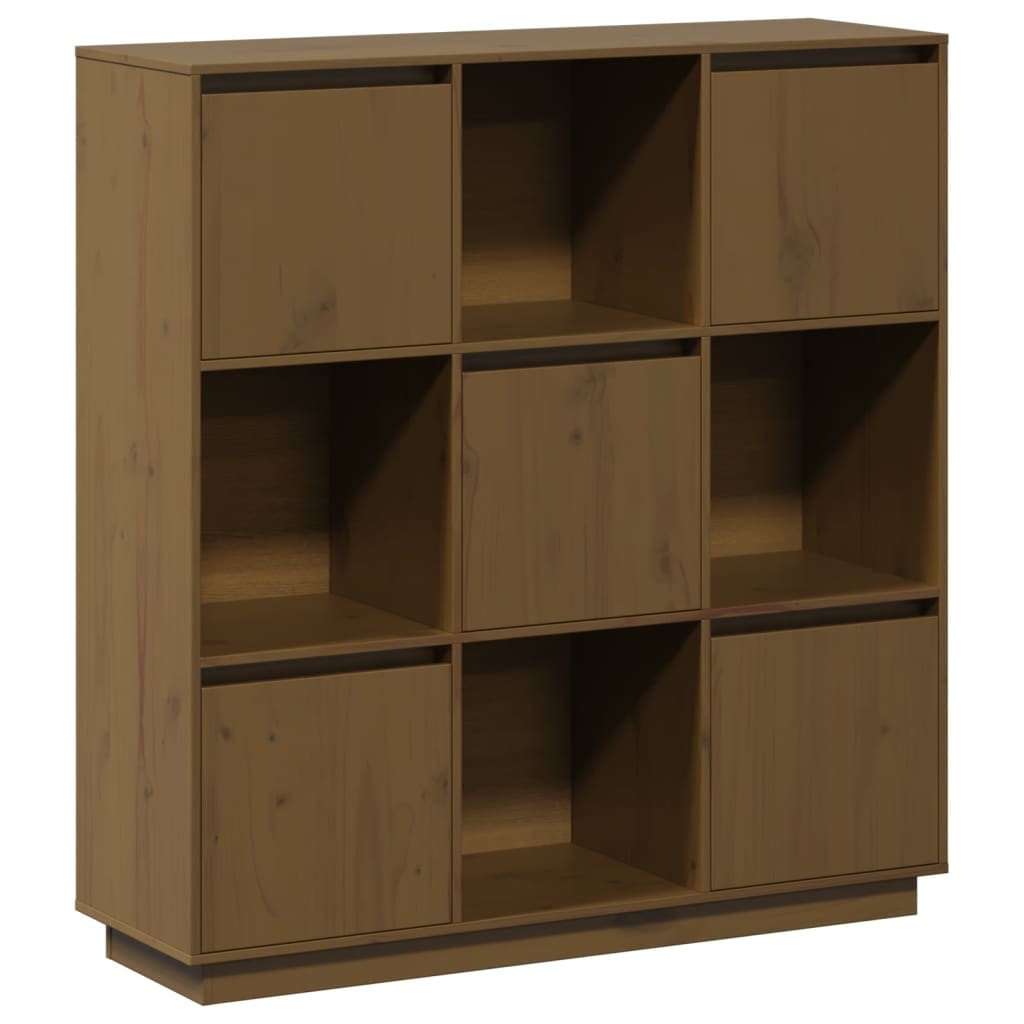 Credenza Marrone Ambrato 110,5x35x117 cm Legno Massello di Pino - homemem39