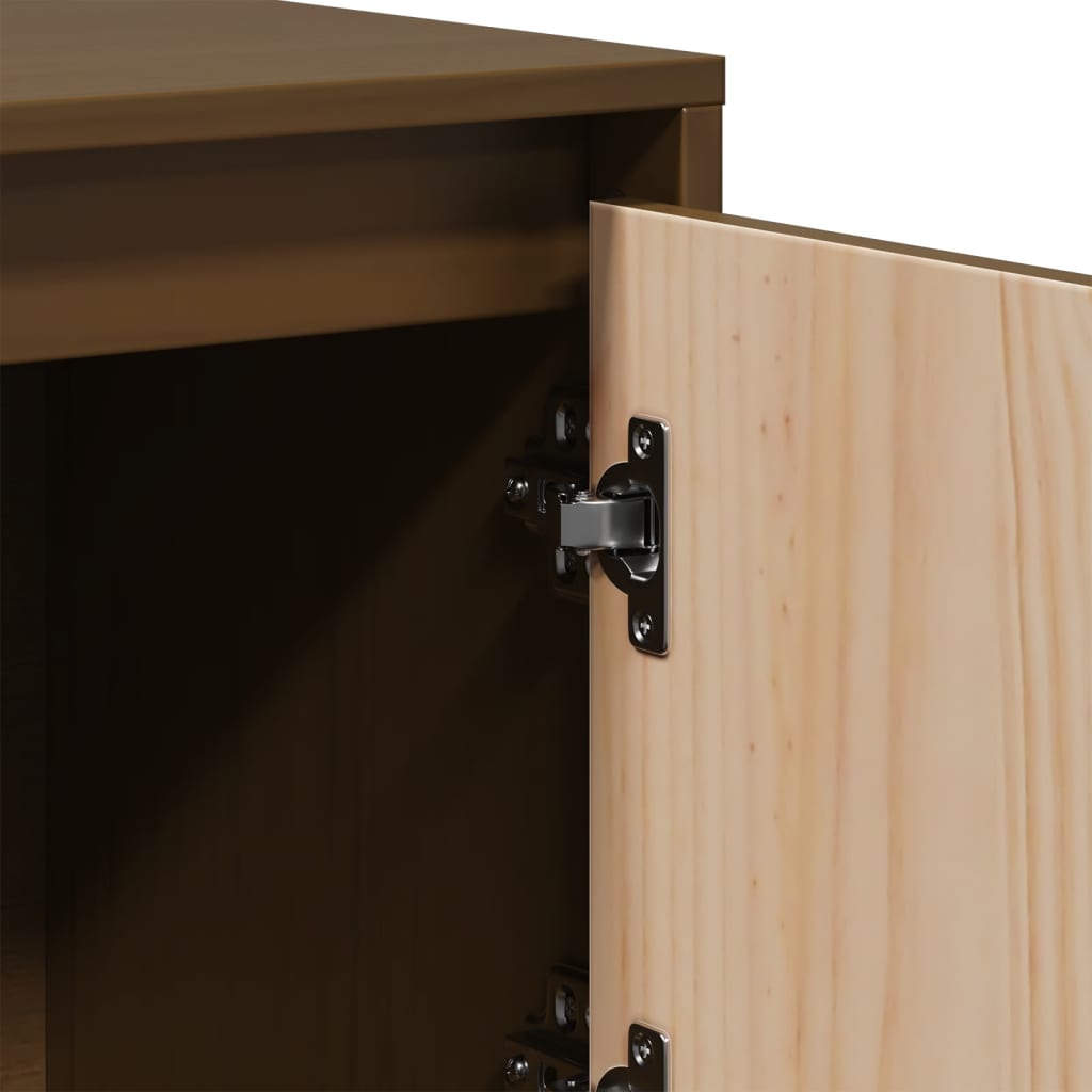 Credenza Marrone Ambrato 110,5x35x117 cm Legno Massello di Pino - homemem39