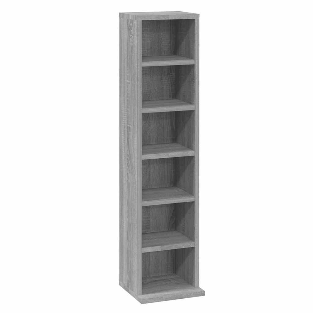 Mobile Porta CD Grigio Sonoma 21x20x88 cm in Legno Multistrato - homemem39