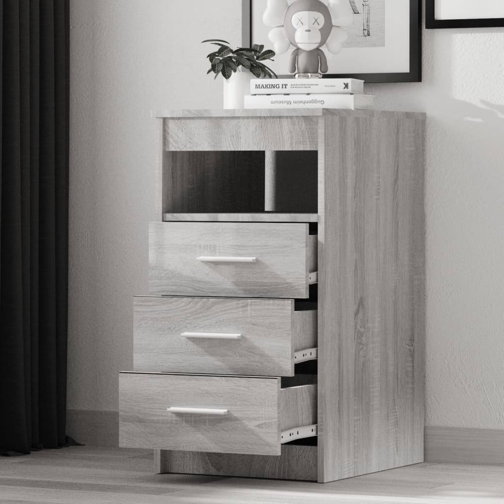 Cassettiera Grigio Sonoma 40x50x76 cm in Legno Multistrato - homemem39