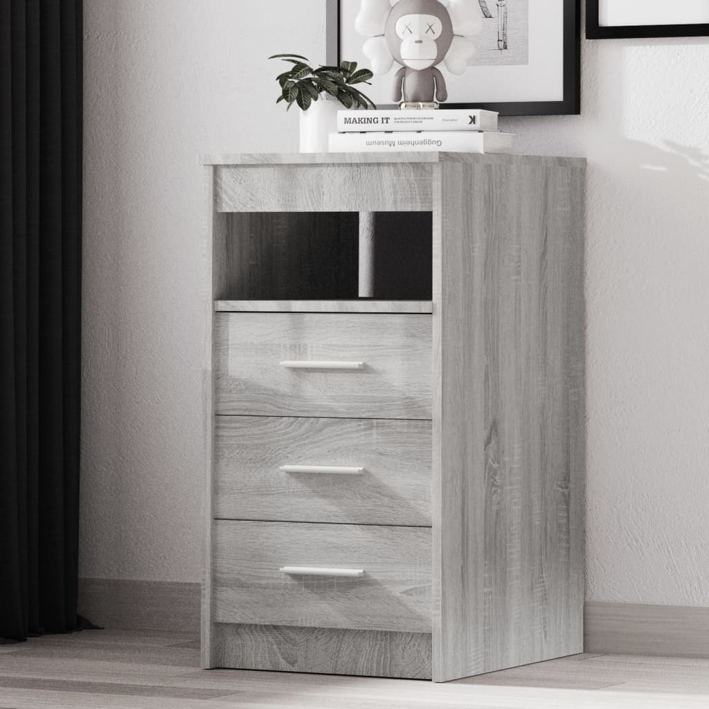 Cassettiera Grigio Sonoma 40x50x76 cm in Legno Multistrato - homemem39