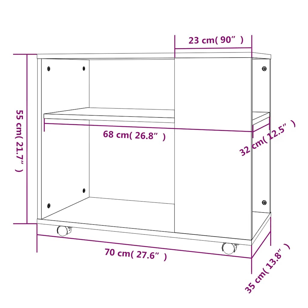 Tavolino da Salotto Grigio Sonoma 70x35x55 cm Legno Multistrato | homemem39