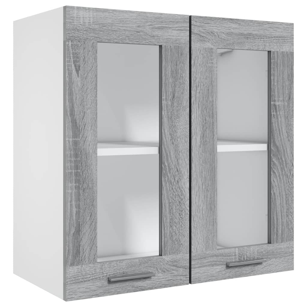 Pensile in Vetro “Lyon” Grigio Sonoma 60x31x60 cm - homemem39