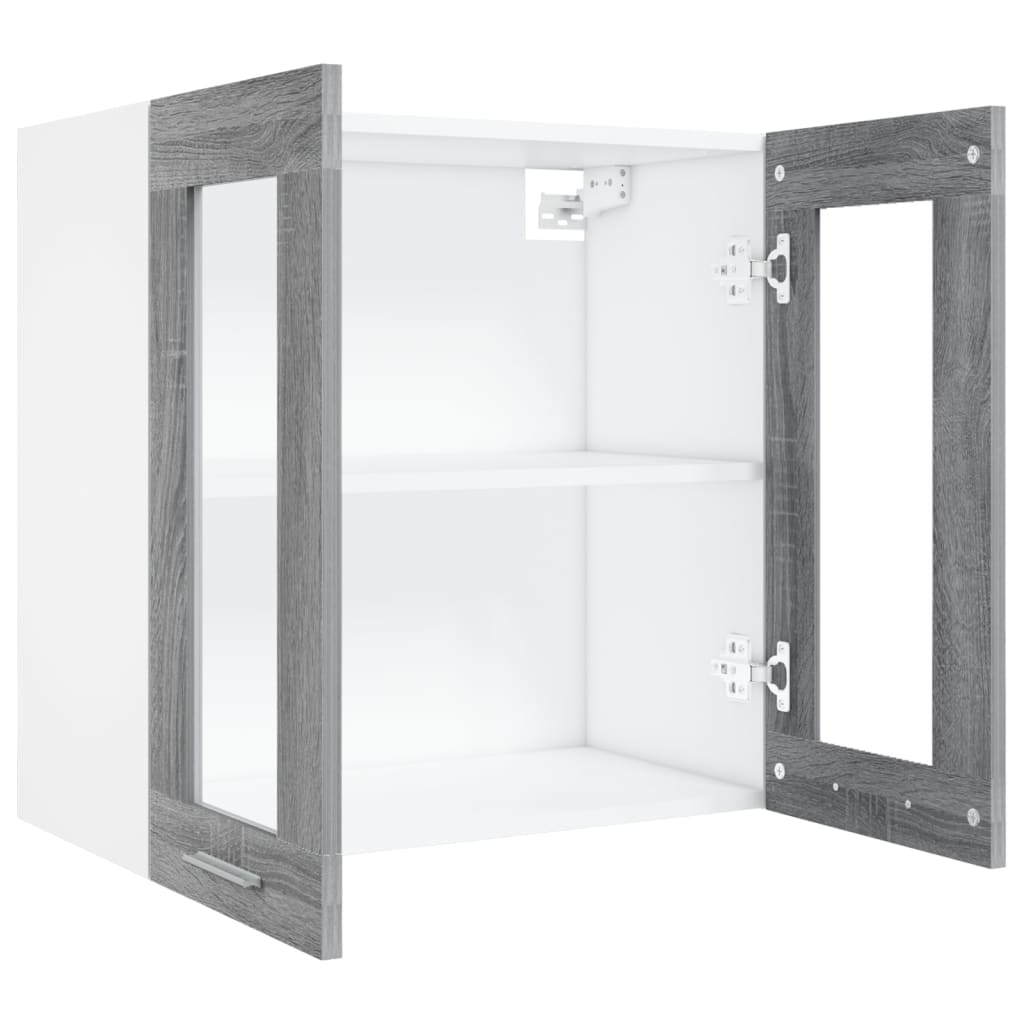 Pensile in Vetro “Lyon” Grigio Sonoma 60x31x60 cm - homemem39