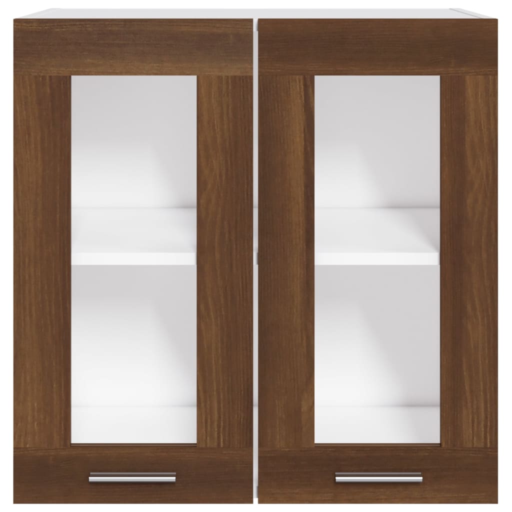 Mobile Pensile con Vetro “Lyon” Rovere Marrone 60x31x60 cm - homemem39