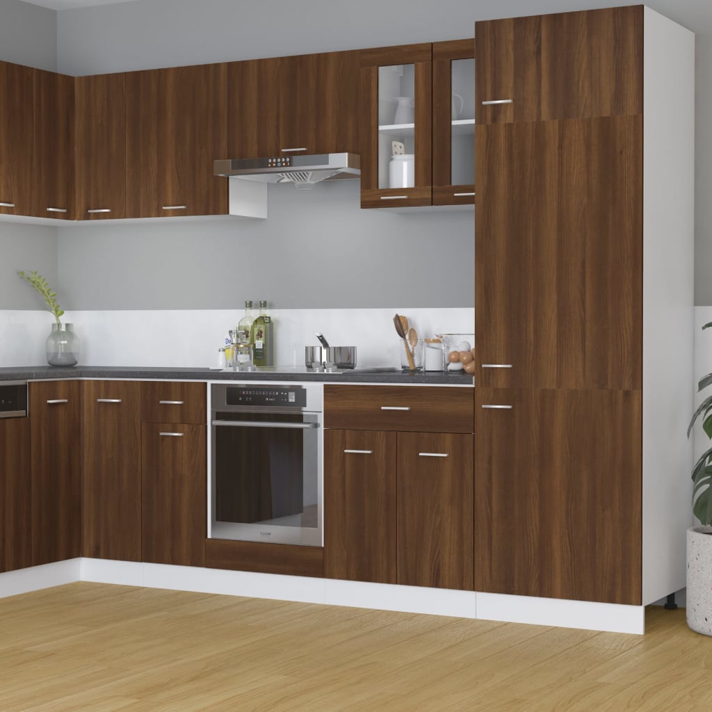 Mobile Pensile con Vetro “Lyon” Rovere Marrone 60x31x60 cm - homemem39