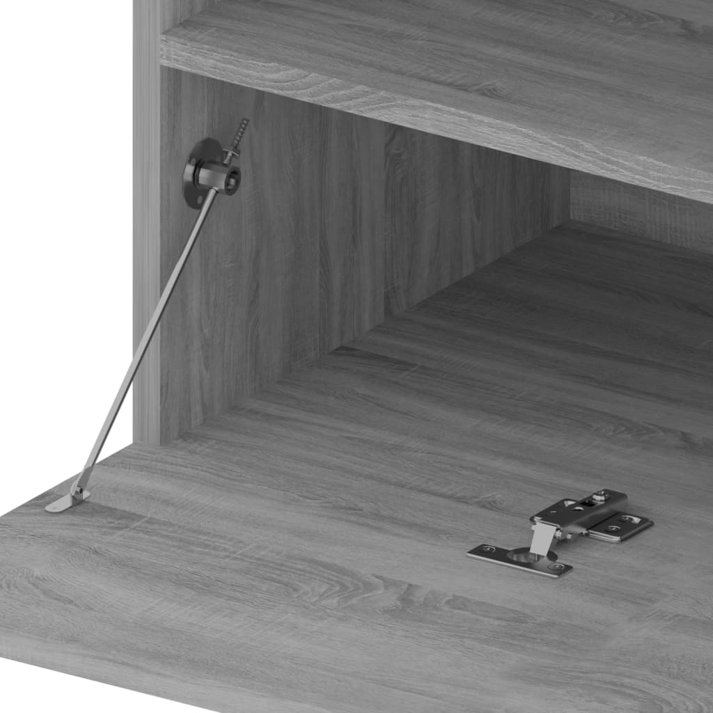 Mobile Porta TV con Luci LED 2pz Grigio Sonoma 75x35x40 cm - homemem39