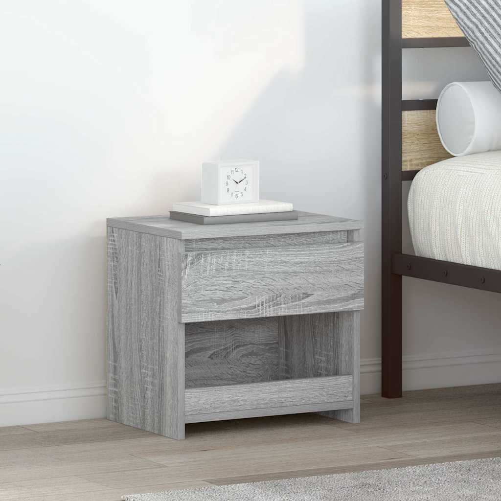 Comodino Rovere Grigio 40x30x39 cm Legno Ingegnerizzato