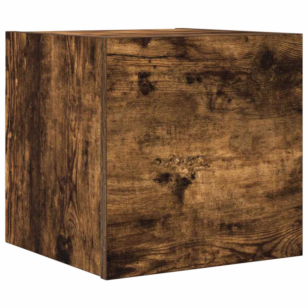 Armadietto TV Montato a Parete Rovere Fumo 30,5x30x30 cm - homemem39