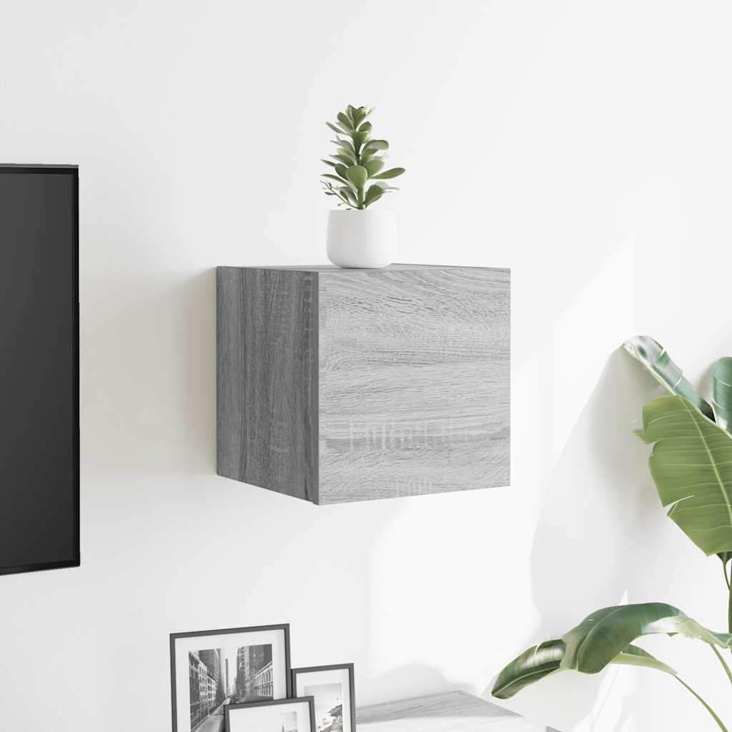 Armadietti TV Montati a Parete Grigio Sonoma 30,5x30x30 cm - homemem39
