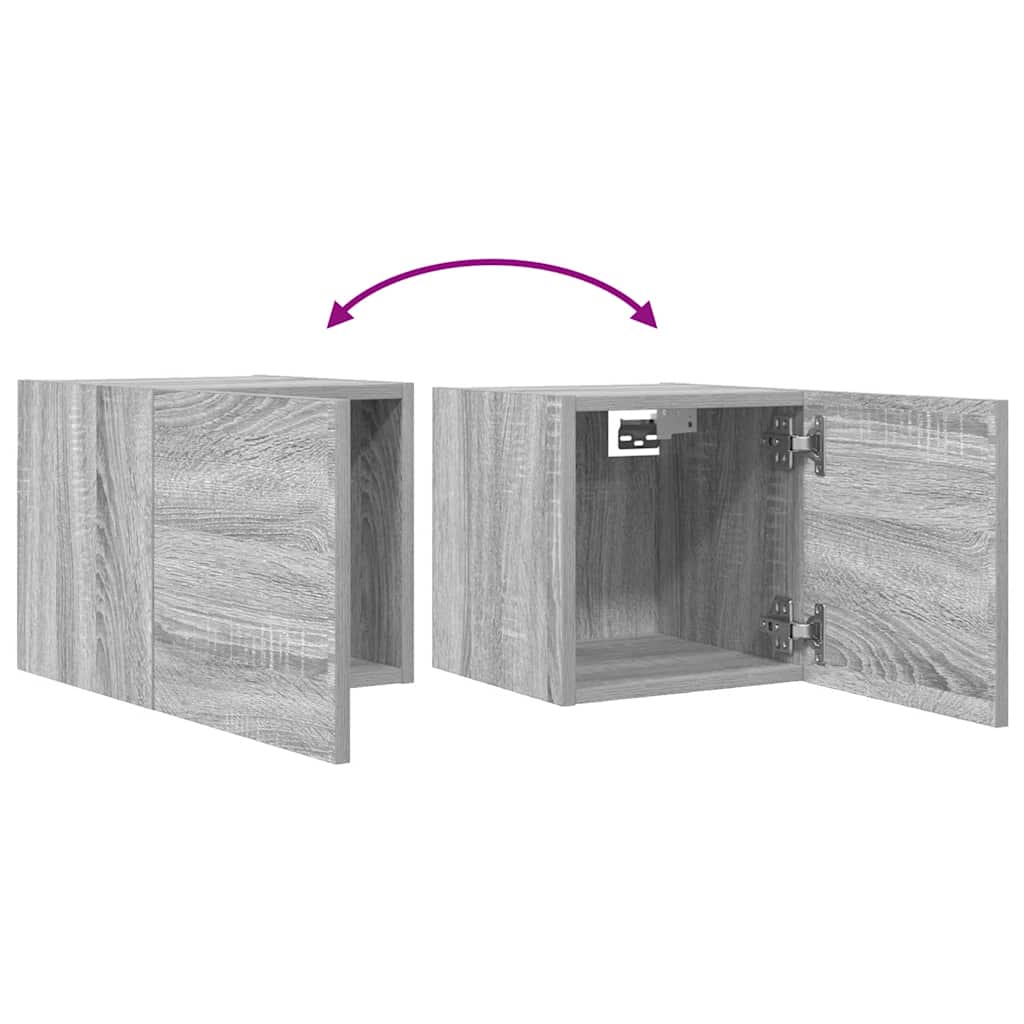 Armadietti TV Montati a Parete Grigio Sonoma 30,5x30x30 cm - homemem39