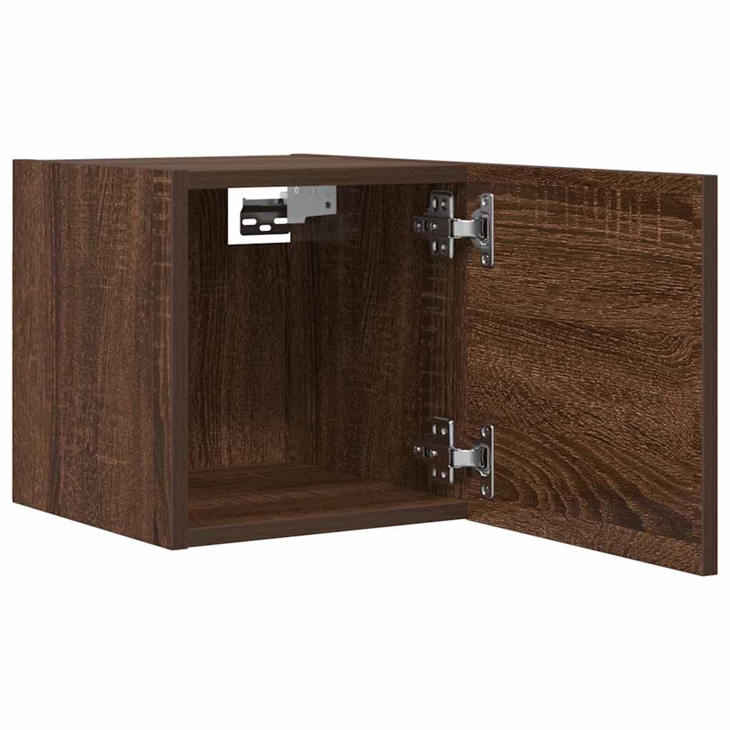 Armadietto TV Montato a Parete Rovere Marrone 30,5x30x30 cm - homemem39