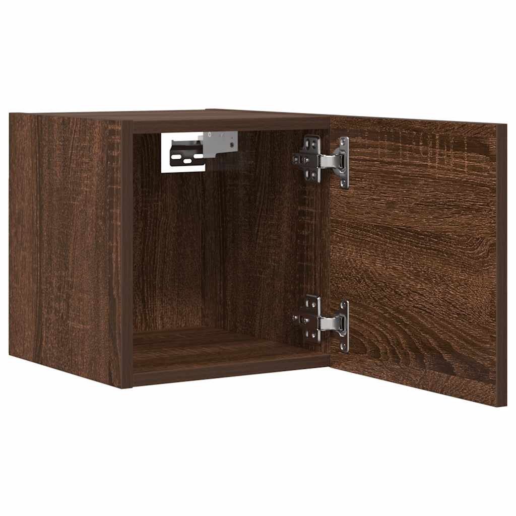 Armadietti TV Montati a Parete 2pz Rovere Marrone 30,5x30x30 cm - homemem39
