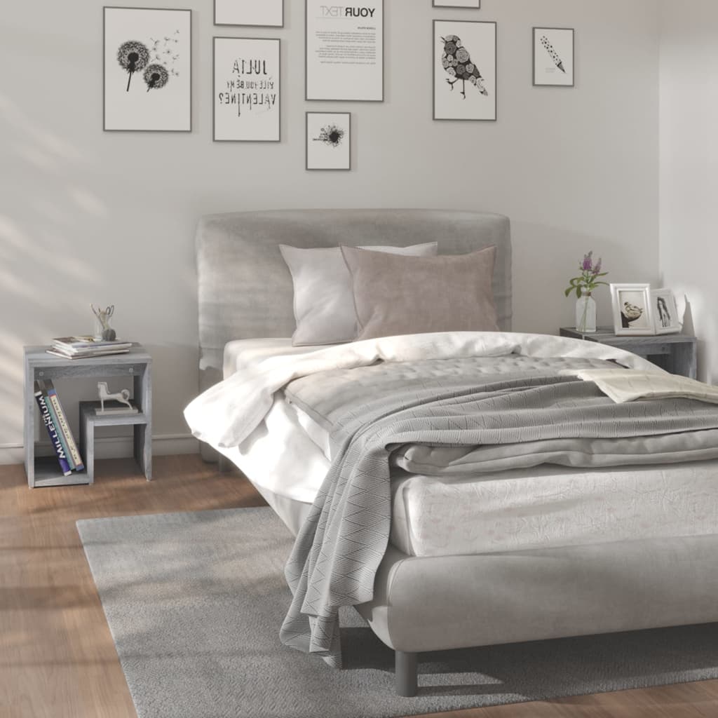 Comodini Grigio Sonoma 2 pz 40x30x40 cm in Legno Multistrato - homemem39