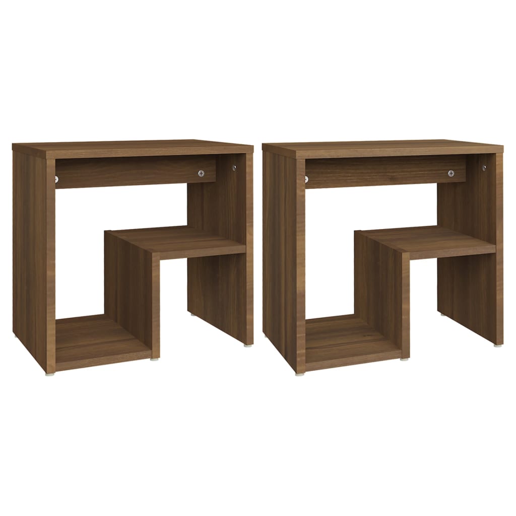 Comodini Rovere Marrone 2 pz 40x30x40 cm in Legno Multistrato - homemem39