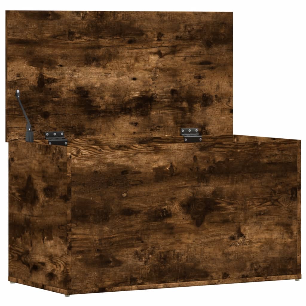 Cassapanca Rovere Fumo 84x42x46 cm in Legno Ingegnerizzato - homemem39