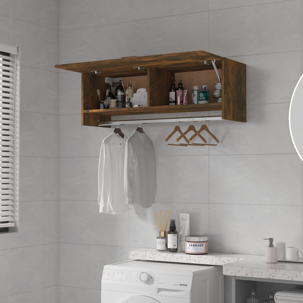 Armadio Rovere Fumo 100x32,5x35 cm in Legno Ingegnerizzato - homemem39