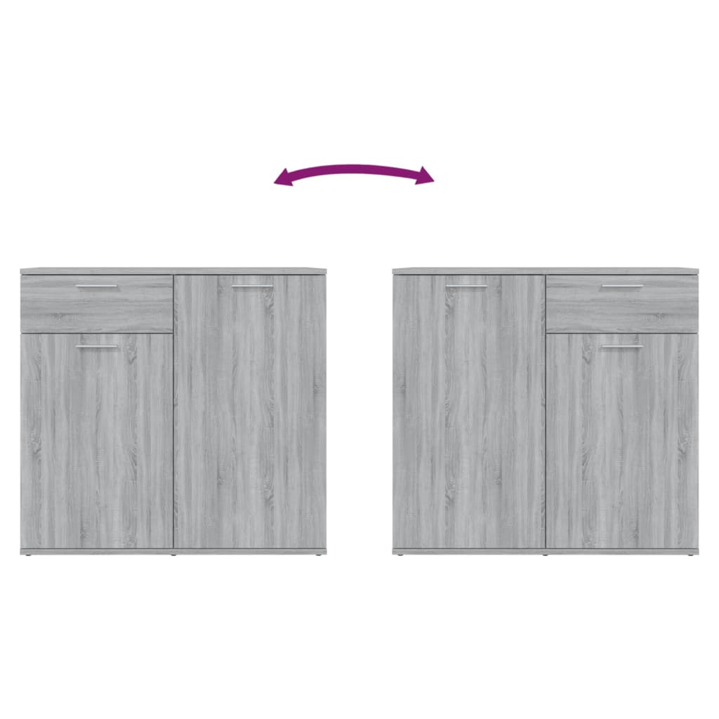 Credenza Grigio Sonoma 80x36x75 cm in Legno Multistrato - homemem39