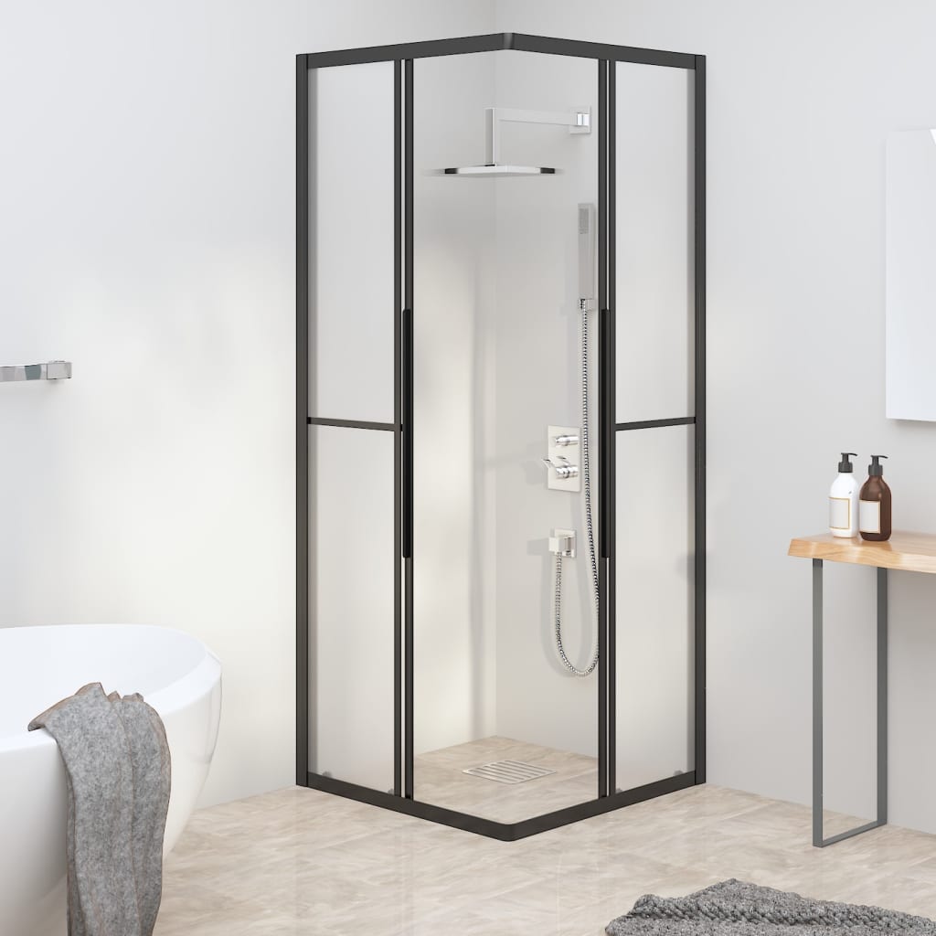 Cabina Doccia ESG Smerigliato 70x70x180 cm Nera - homemem39