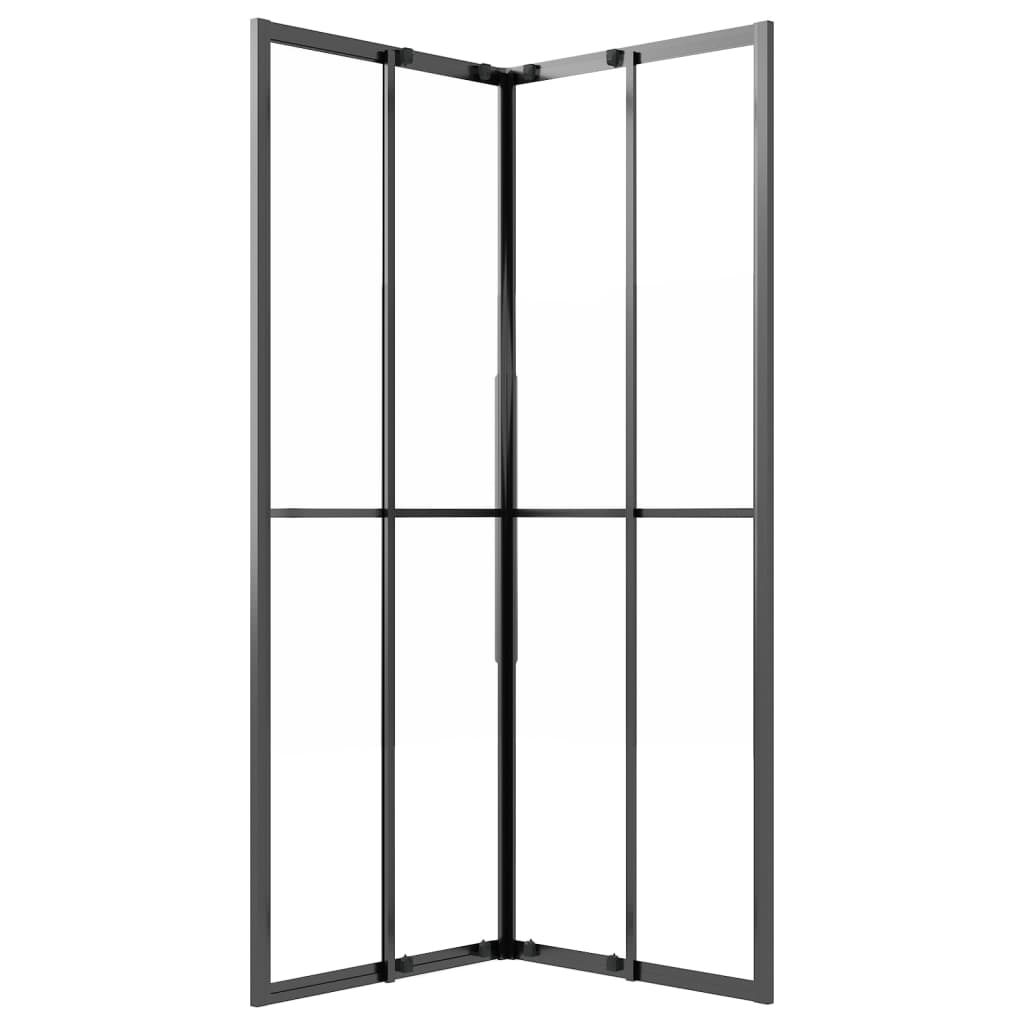 Cabina Doccia ESG Smerigliato 70x70x180 cm Nera - homemem39