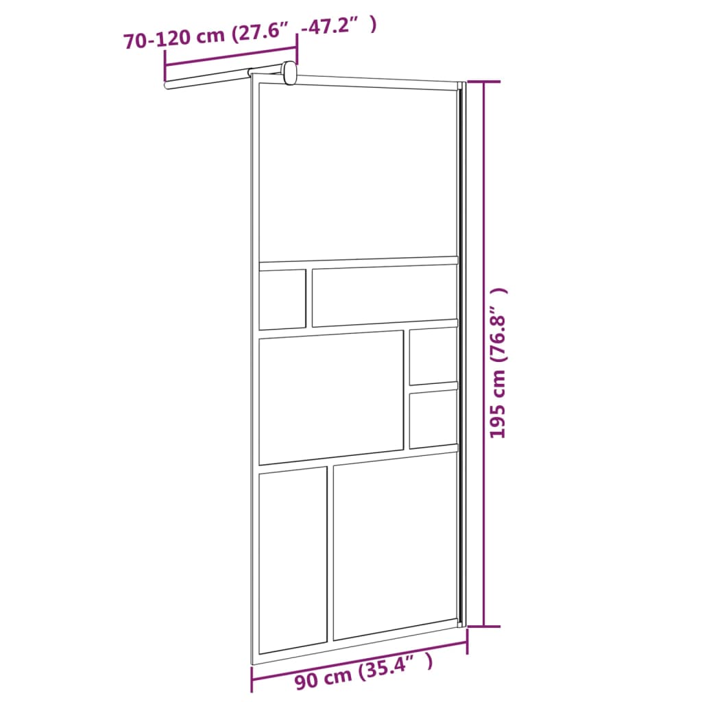 Parete per Doccia Walk in 90x195 cm in Vetro ESG Bianco - homemem39