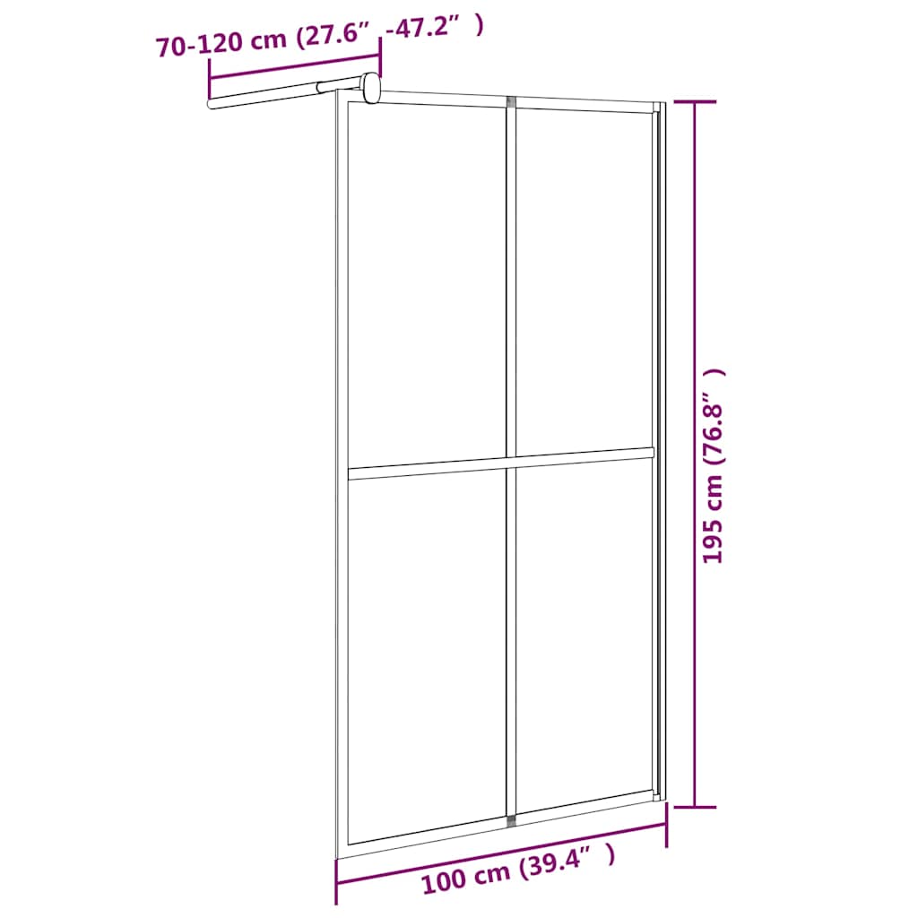 Cabina Doccia 100x195 cm Vetro Temperato Scuro | homemem39
