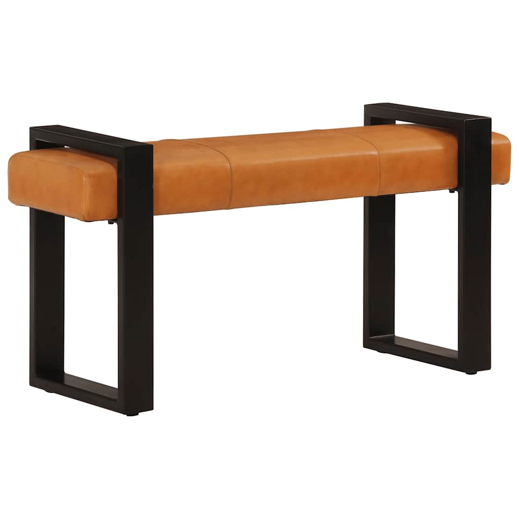 Panca Nera e Marrone 110 cm in Vera Pelle di Capra | homemem39