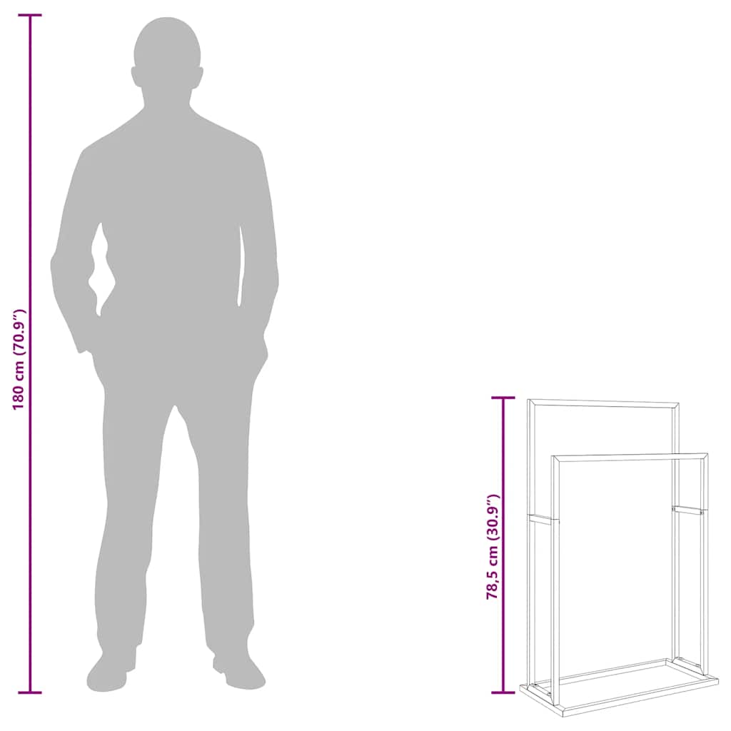 Portasciugamani Autoportante Bianco 48x24x78,5 cm in Ferro