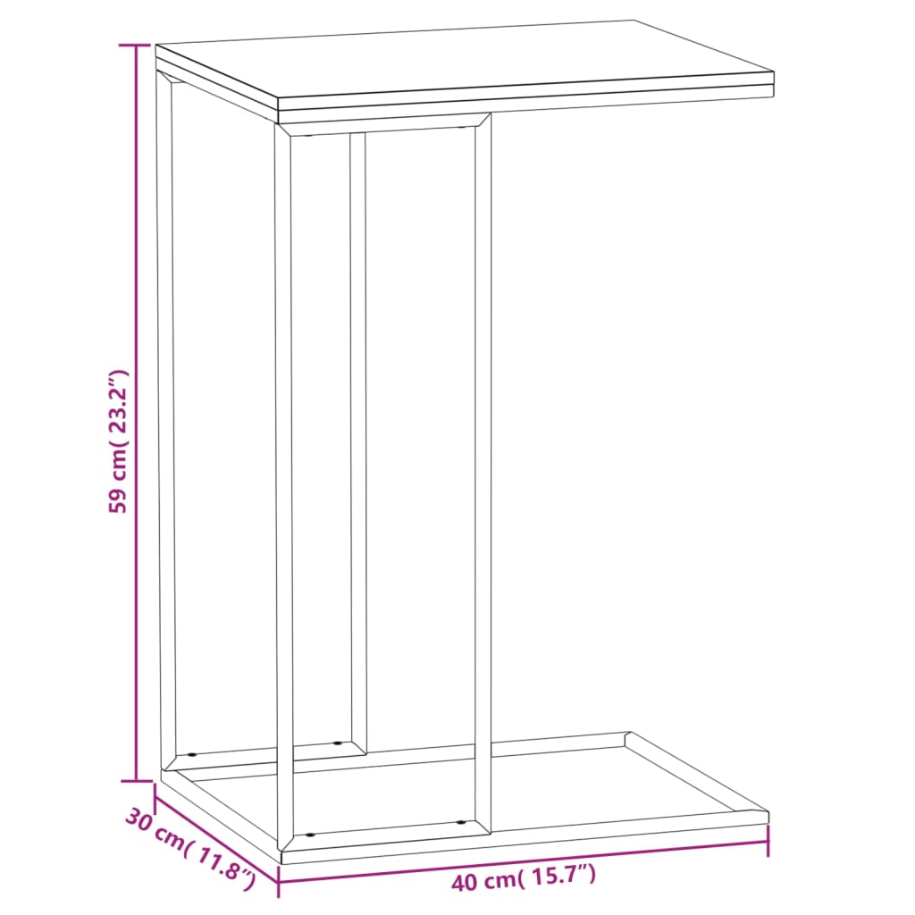 Tavolino da Salotto Bianco 40x30x59 cm in Legno Multistrato | homemem39